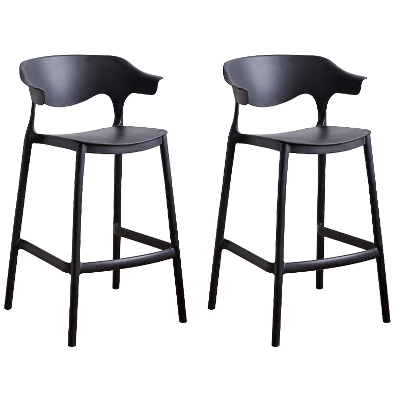 Plastic Contemporary Kitchen Dining Room Arm Stool Low Back Bar Stool