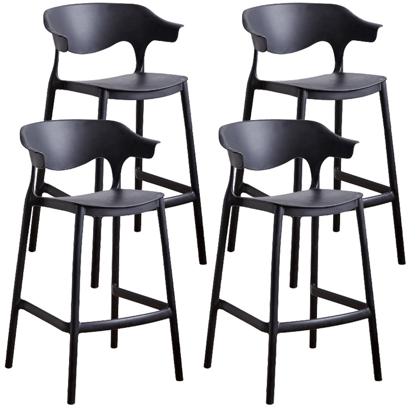 Plastic Contemporary Kitchen Dining Room Arm Stool Low Back Bar Stool