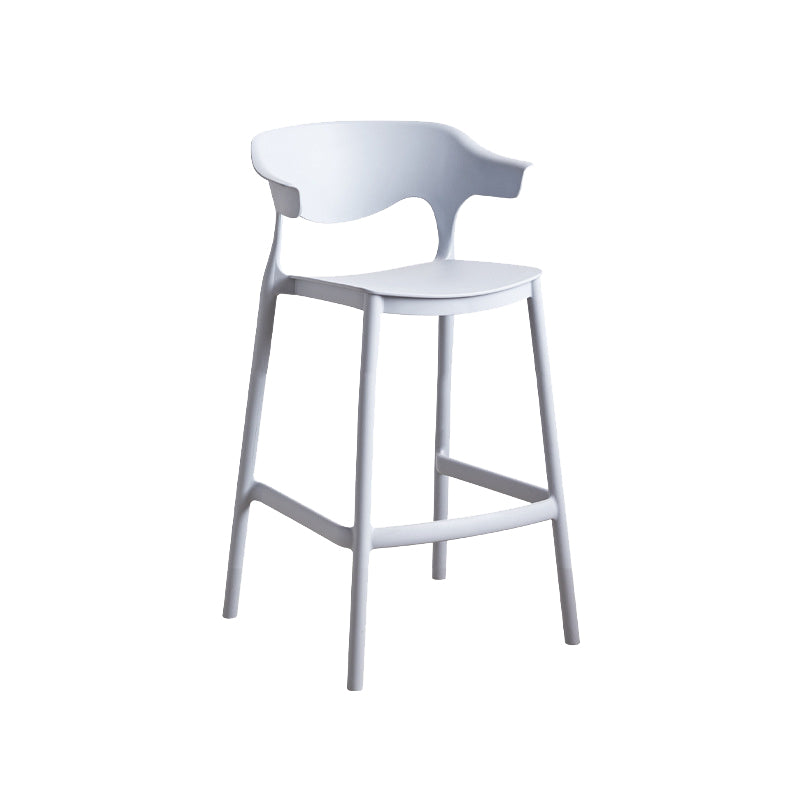 Plastic Contemporary Kitchen Dining Room Arm Stool Low Back Bar Stool