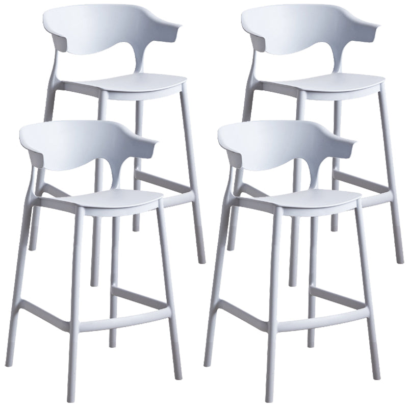 Plastic Contemporary Kitchen Dining Room Arm Stool Low Back Bar Stool