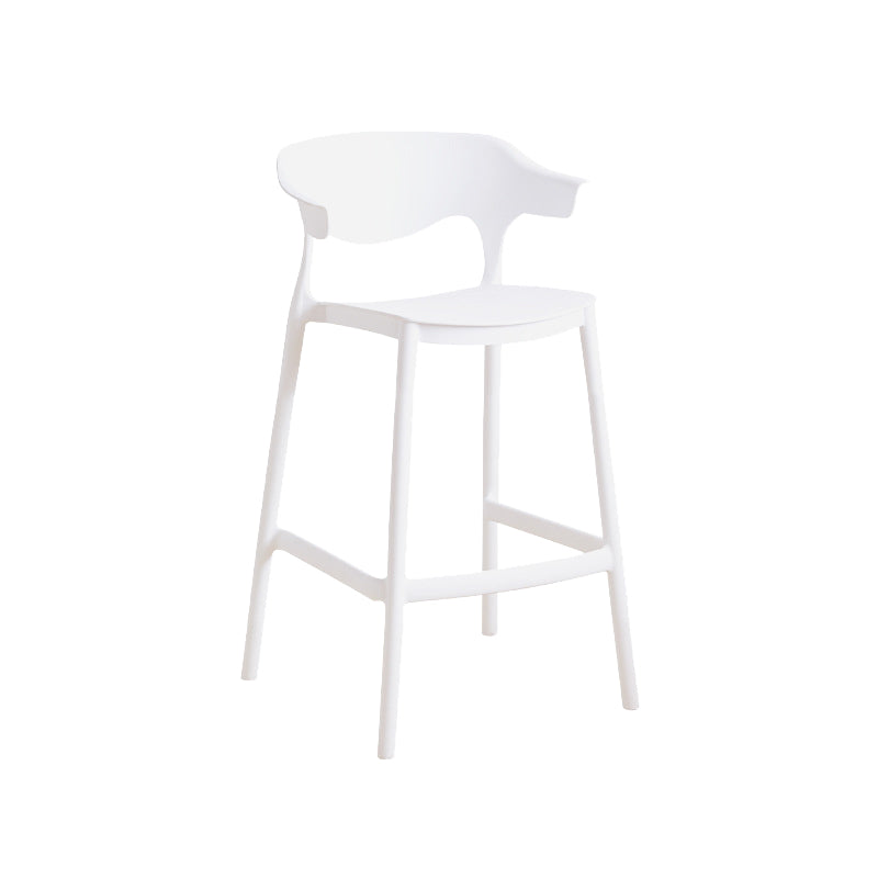 Plastic Contemporary Kitchen Dining Room Arm Stool Low Back Bar Stool