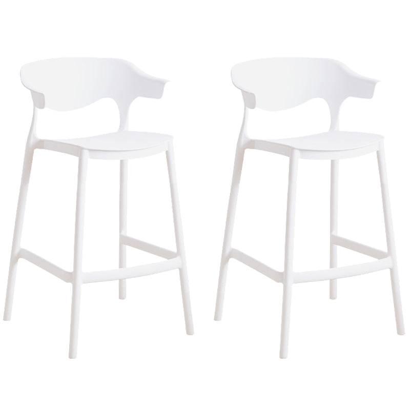 Plastic Contemporary Kitchen Dining Room Arm Stool Low Back Bar Stool