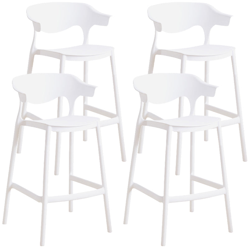 Plastic Contemporary Kitchen Dining Room Arm Stool Low Back Bar Stool