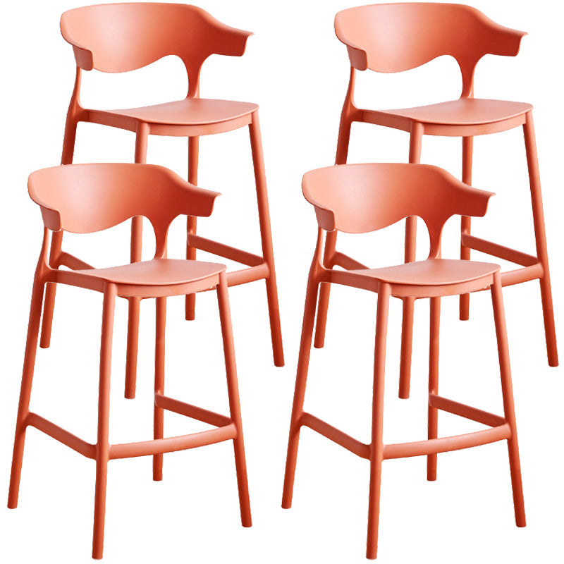 Plastic Contemporary Kitchen Dining Room Arm Stool Low Back Bar Stool