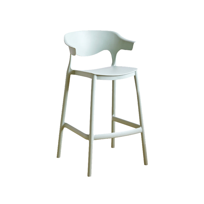 Plastic Contemporary Kitchen Dining Room Arm Stool Low Back Bar Stool