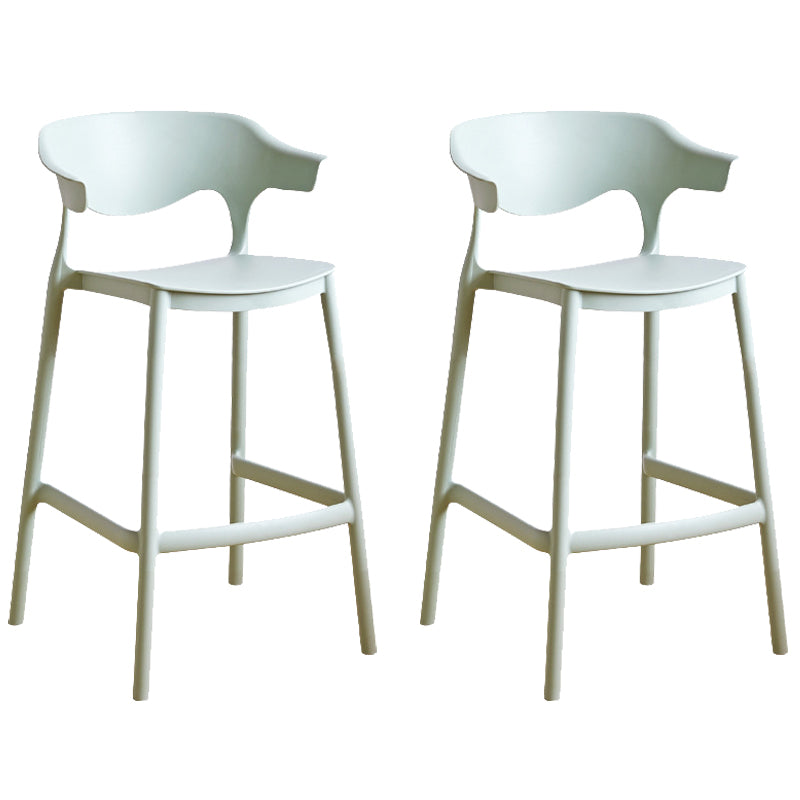 Plastic Contemporary Kitchen Dining Room Arm Stool Low Back Bar Stool