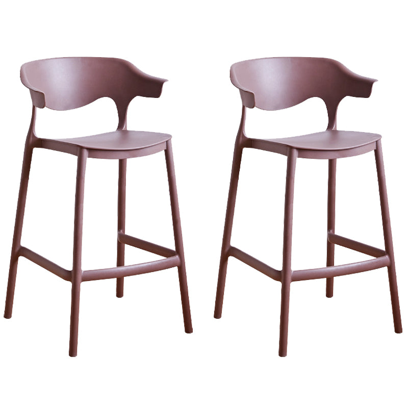 Plastic Contemporary Kitchen Dining Room Arm Stool Low Back Bar Stool