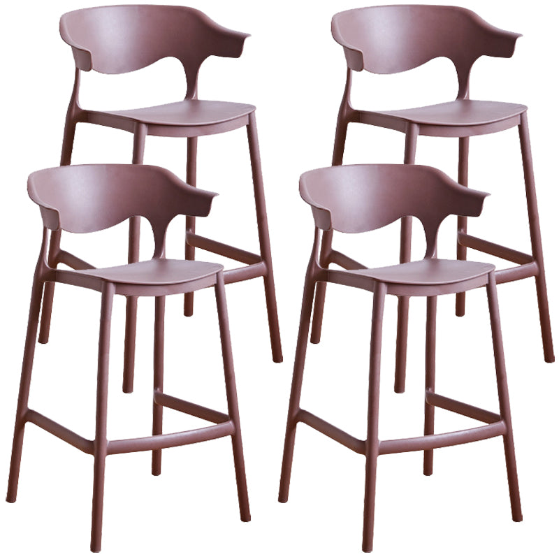 Plastic Contemporary Kitchen Dining Room Arm Stool Low Back Bar Stool
