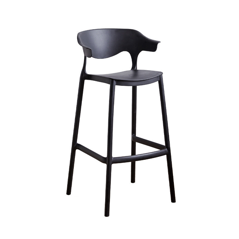 Plastic Contemporary Kitchen Dining Room Arm Stool Low Back Bar Stool