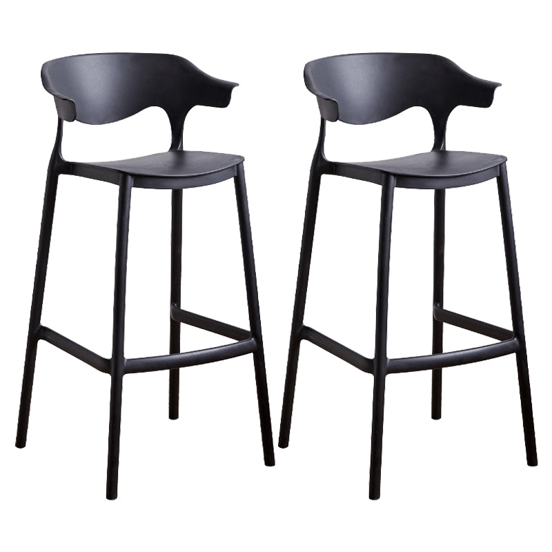 Plastic Contemporary Kitchen Dining Room Arm Stool Low Back Bar Stool