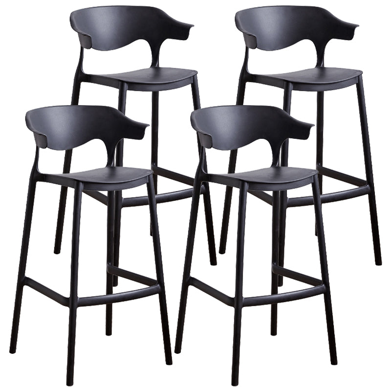 Plastic Contemporary Kitchen Dining Room Arm Stool Low Back Bar Stool