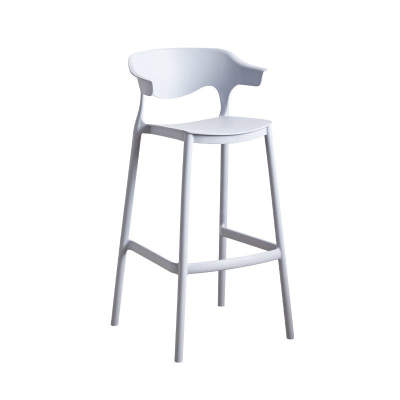 Plastic Contemporary Kitchen Dining Room Arm Stool Low Back Bar Stool