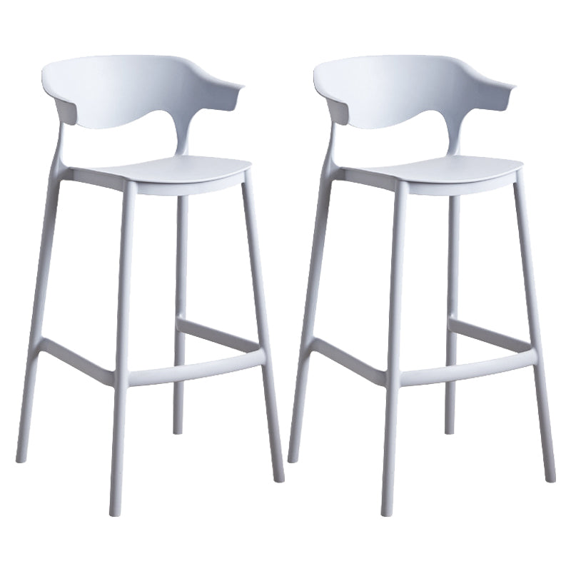 Plastic Contemporary Kitchen Dining Room Arm Stool Low Back Bar Stool