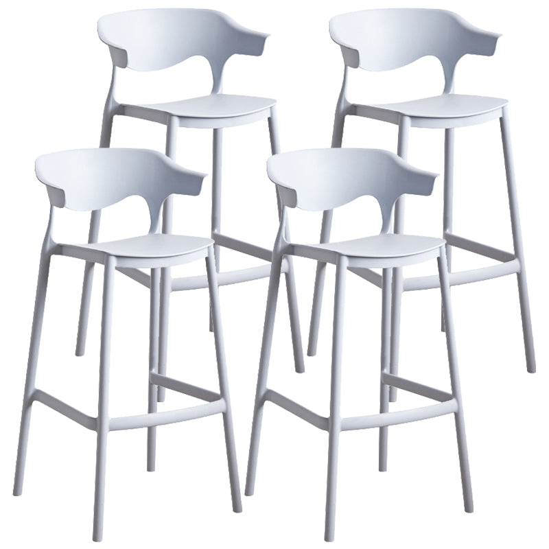 Plastic Contemporary Kitchen Dining Room Arm Stool Low Back Bar Stool