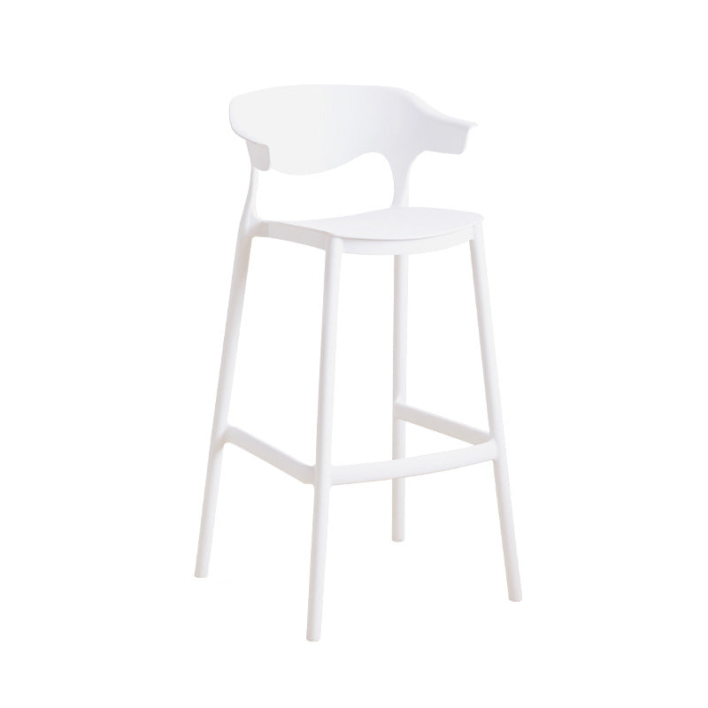 Plastic Contemporary Kitchen Dining Room Arm Stool Low Back Bar Stool