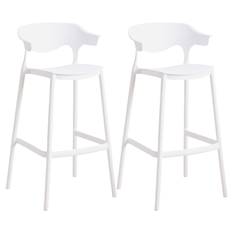 Plastic Contemporary Kitchen Dining Room Arm Stool Low Back Bar Stool