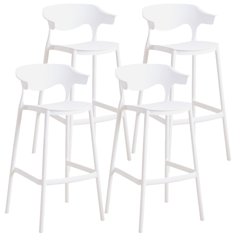 Plastic Contemporary Kitchen Dining Room Arm Stool Low Back Bar Stool