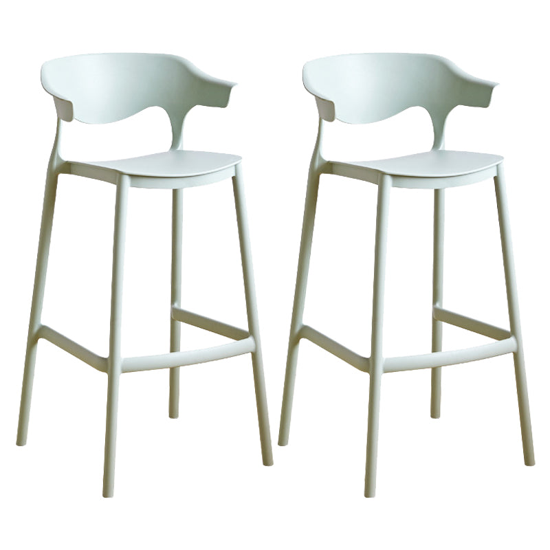 Plastic Contemporary Kitchen Dining Room Arm Stool Low Back Bar Stool