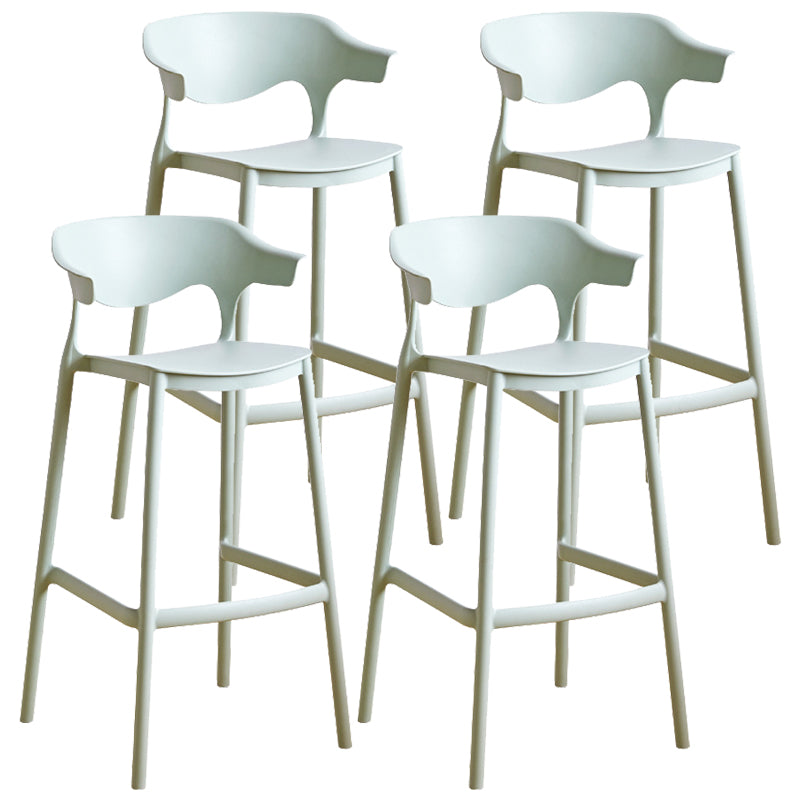 Plastic Contemporary Kitchen Dining Room Arm Stool Low Back Bar Stool