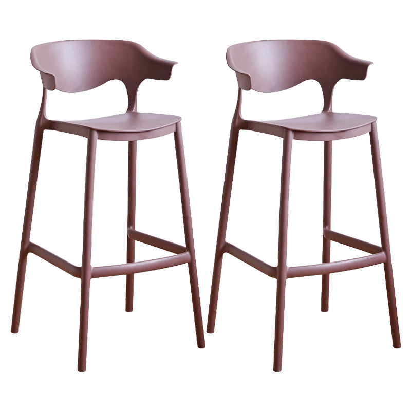 Plastic Contemporary Kitchen Dining Room Arm Stool Low Back Bar Stool