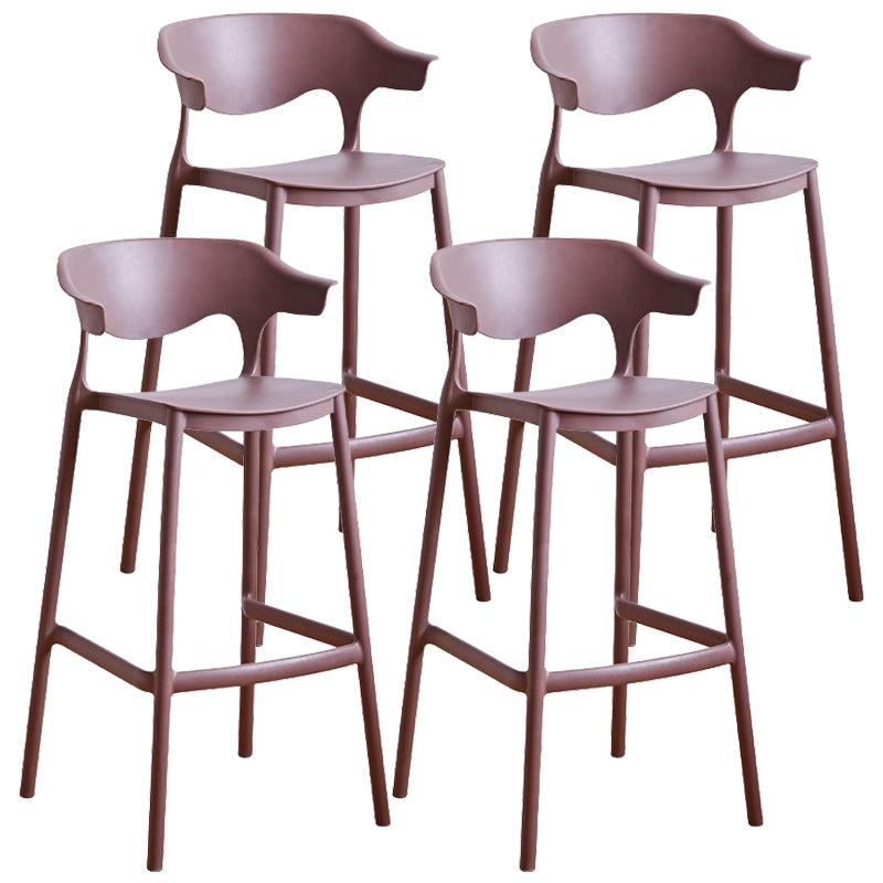 Plastic Contemporary Kitchen Dining Room Arm Stool Low Back Bar Stool