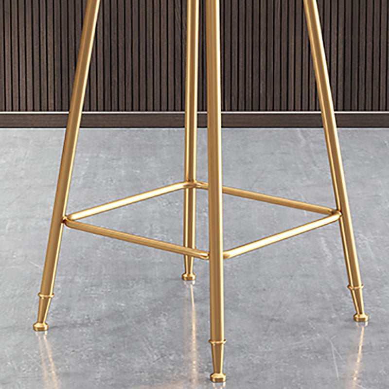 Nordic Glam Bar Stool Round Counter Bar-Stool with Metal Legs