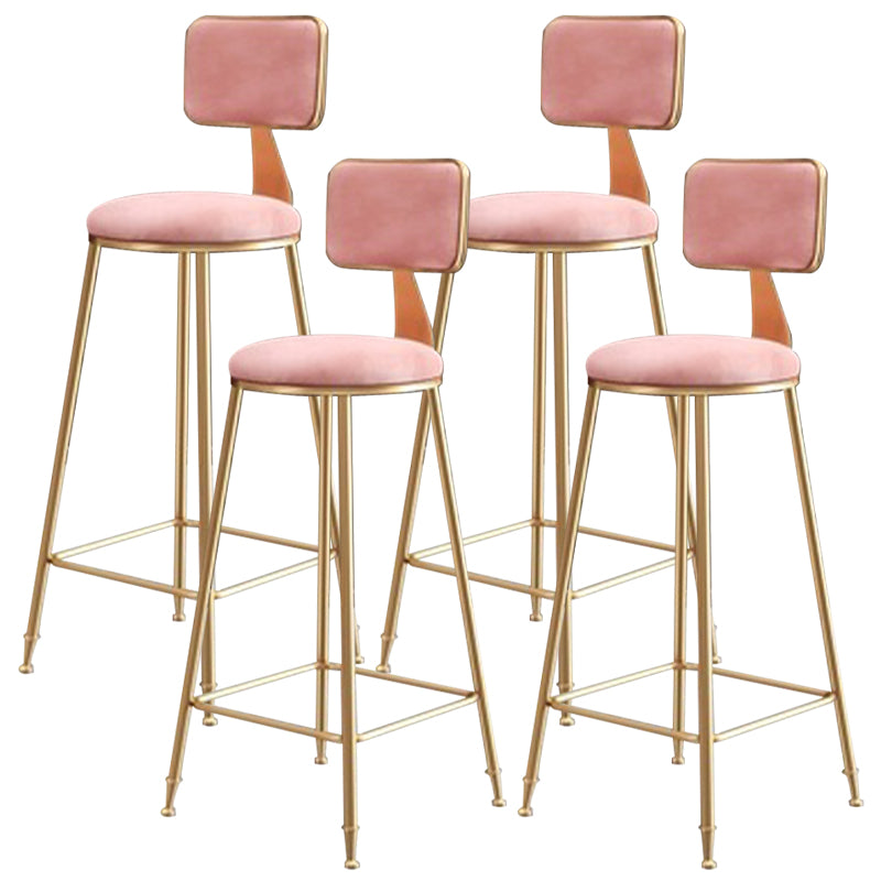 Nordic Glam Bar Stool Round Counter Bar-Stool with Metal Legs
