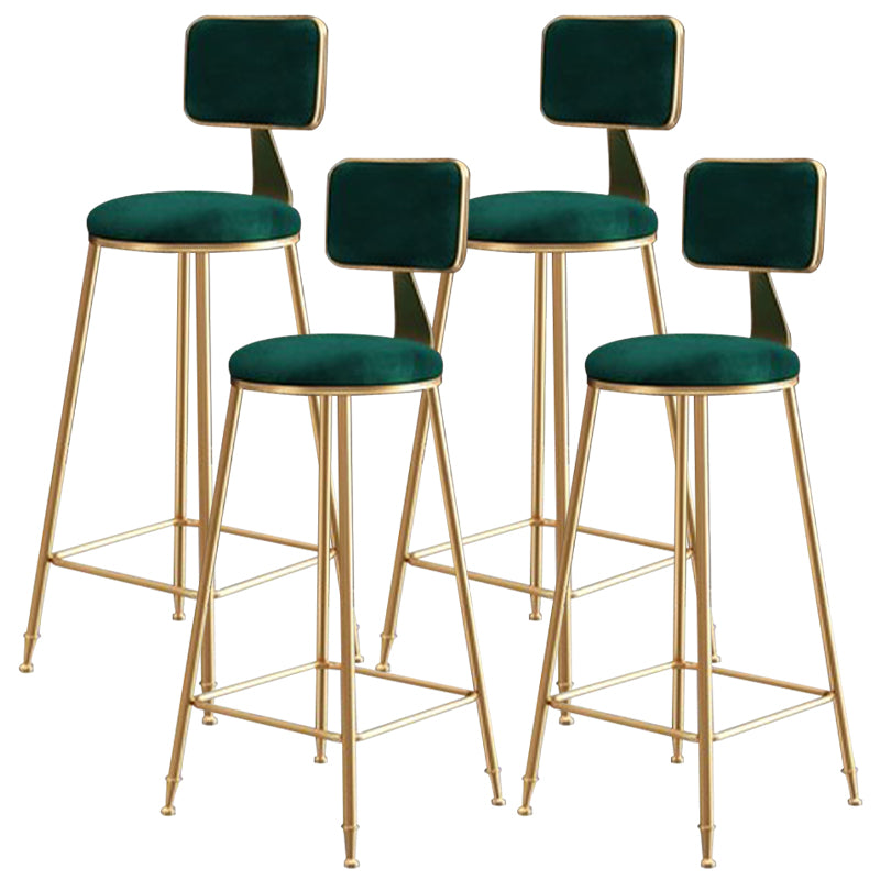 Nordic Glam Bar Stool Round Counter Bar-Stool with Metal Legs