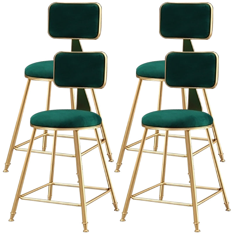 Nordic Glam Bar Stool Round Counter Bar-Stool with Metal Legs