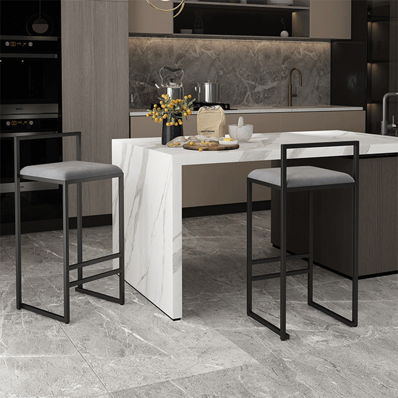 Contemporary Bar and Counter Stool Low Back Stool with Sled Base