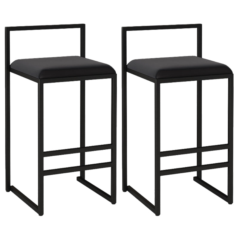 Contemporary Bar and Counter Stool Low Back Stool with Sled Base