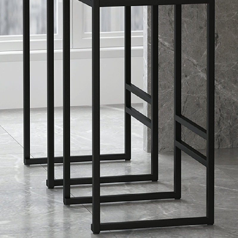 Contemporary Bar and Counter Stool Low Back Stool with Sled Base