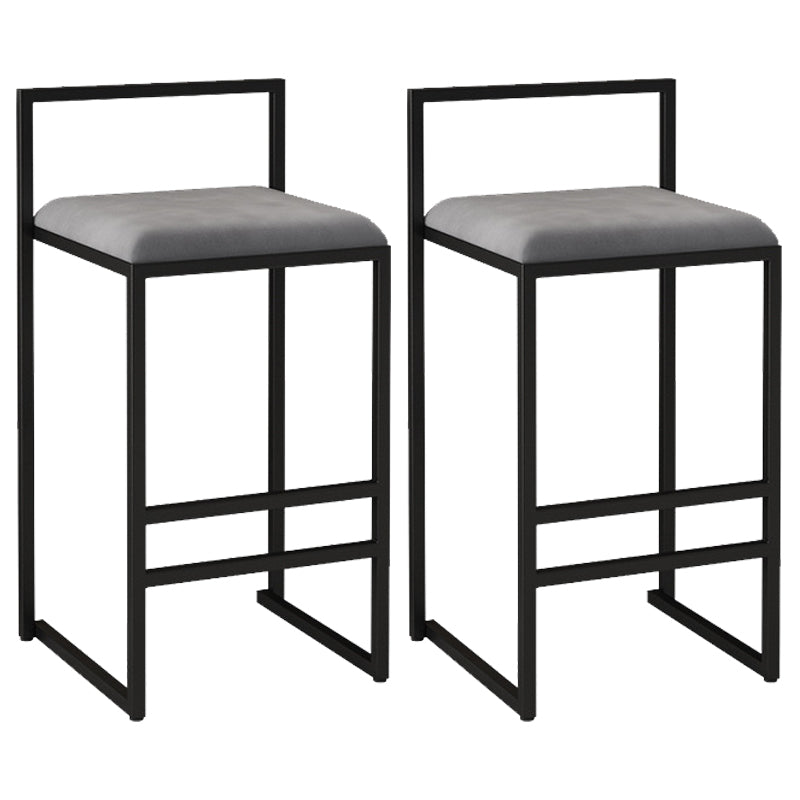 Contemporary Bar and Counter Stool Low Back Stool with Sled Base