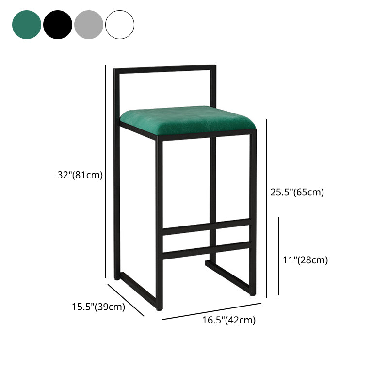 Contemporary Bar and Counter Stool Low Back Stool with Sled Base