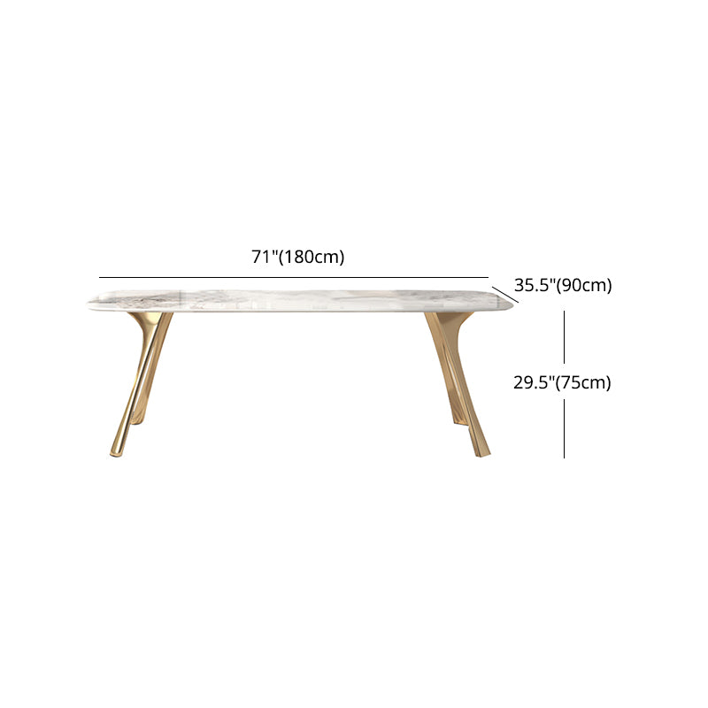 Luxury 1/2/5/7 Pieces Dining Set Sintered Stone Top Dining Table with Leather Chairs
