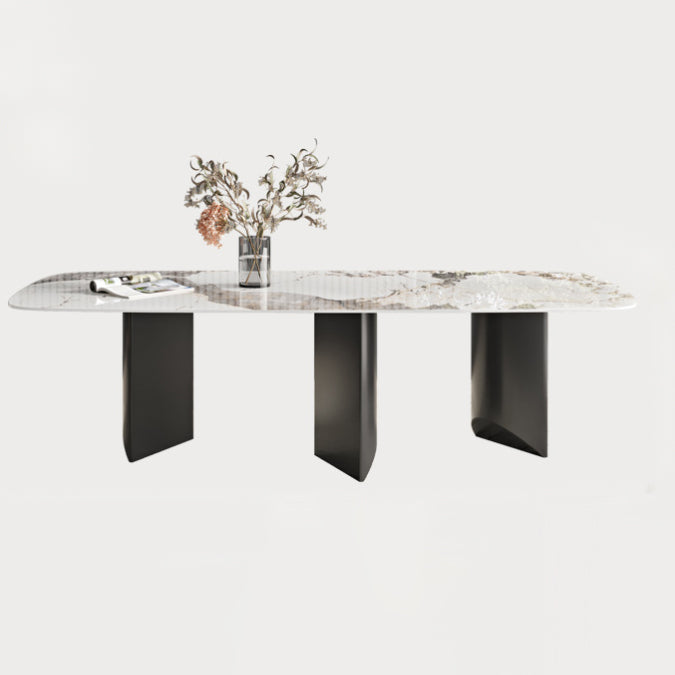 Designer Style 1/3/4/5/6 Pieces Dining Set Sintered Stone Dining Table with Leather Chairs