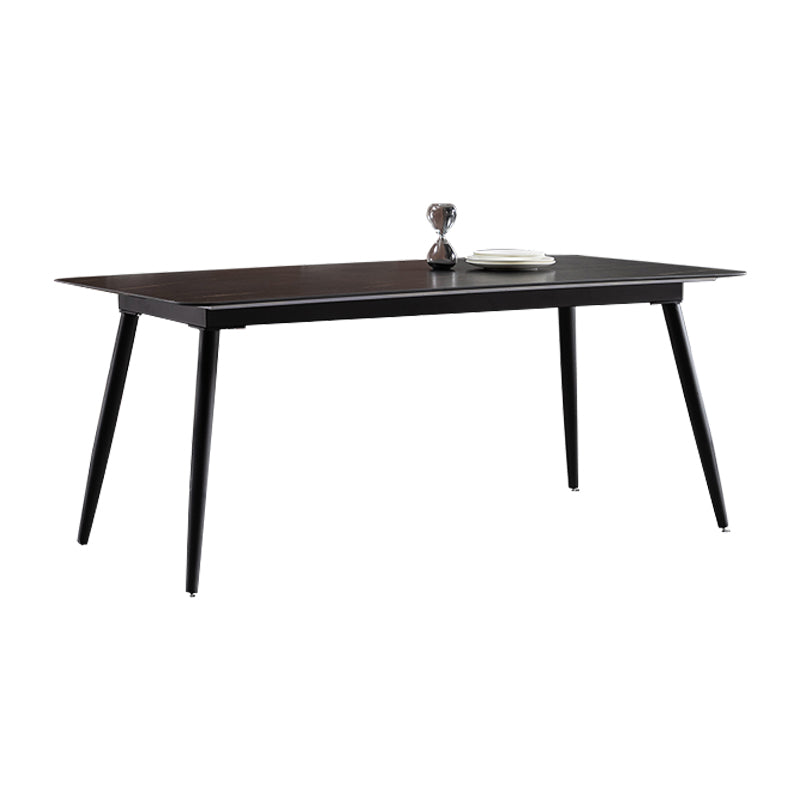 Modern 1/4/5/7 Pieces Rectangle Dinette Set with Sintered Stone Top Black Dining Table Set