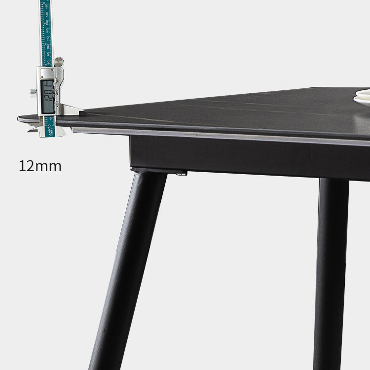 Modern 1/4/5/7 Pieces Rectangle Dinette Set with Sintered Stone Top Black Dining Table Set