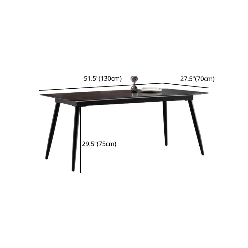 Modern 1/4/5/7 Pieces Rectangle Dinette Set with Sintered Stone Top Black Dining Table Set