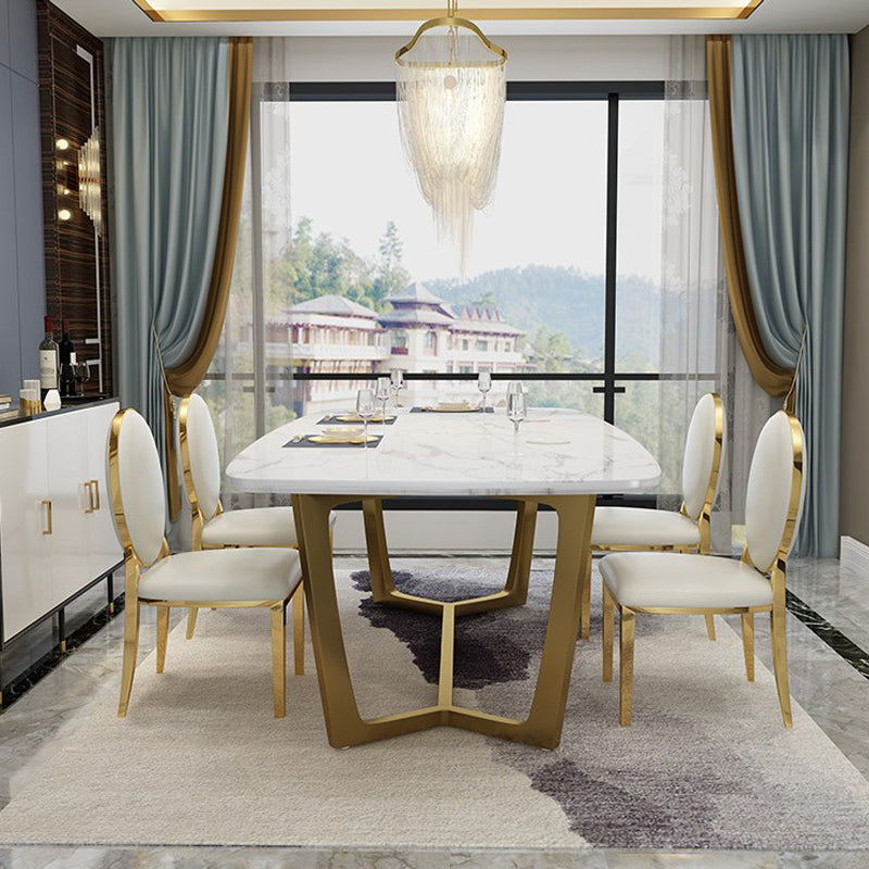 Glam 1/4/5/6/7 Pieces Dining Set Marble Dining Table Set for Dining Areas