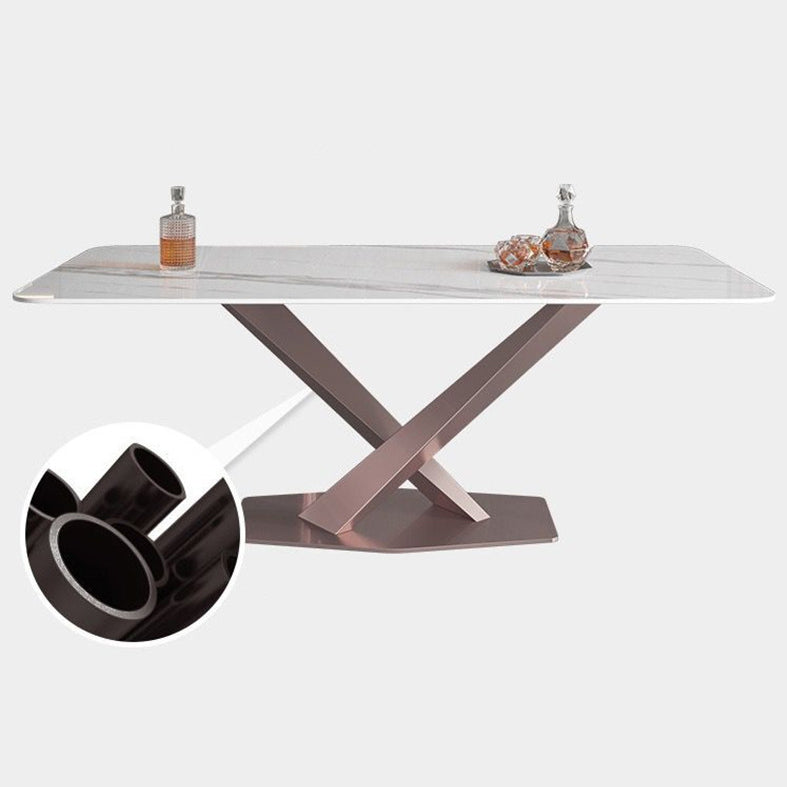 Nordic 1/2/5/6/7 Pieces Dining Set Sintered Stone Dining Table with Leather Chairs