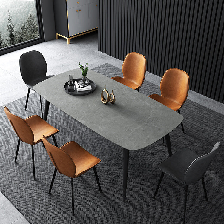 Modern 1/4/7 Pieces Dinette Set with Grey Sintered Stone Top Rectangle Dining Table Set