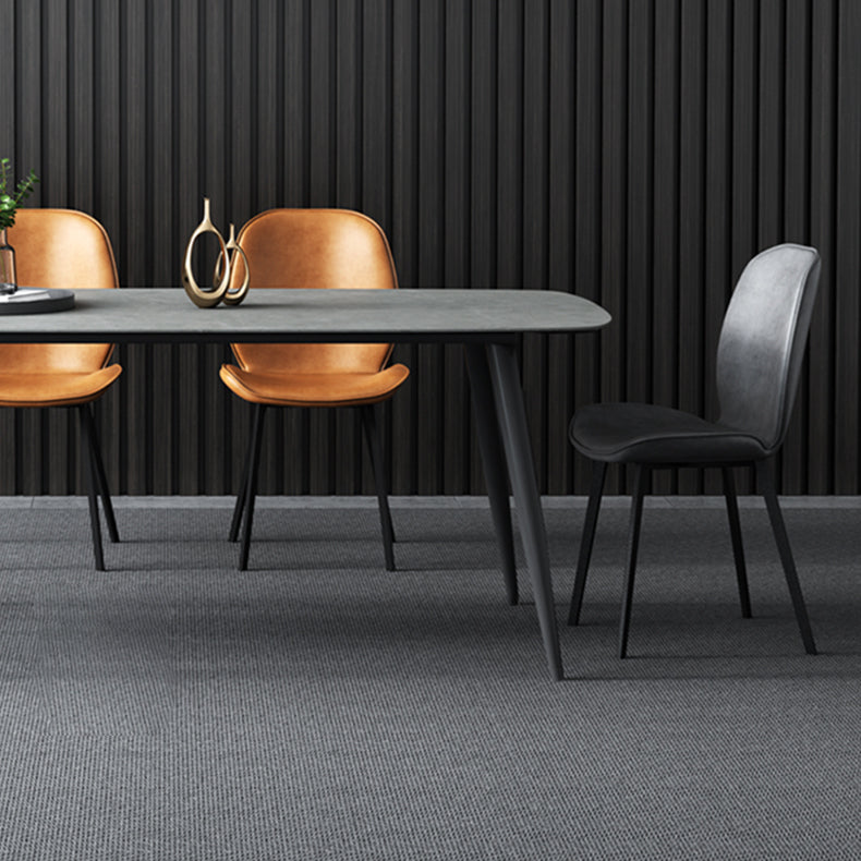 Modern 1/4/7 Pieces Dinette Set with Grey Sintered Stone Top Rectangle Dining Table Set
