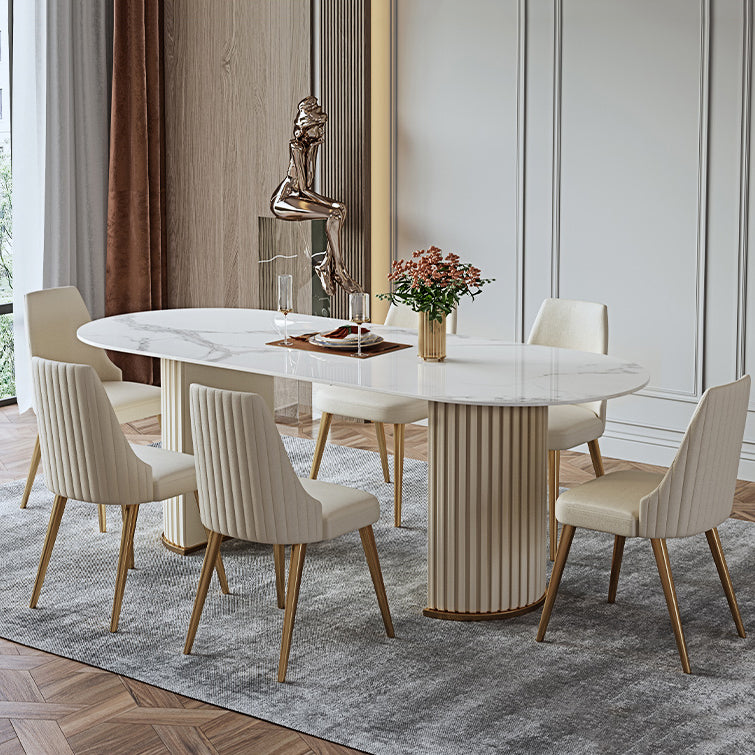 Glam 1/2/3/4/7 Pieces Dining Set Sintered Stone Dining Table Set for Dining Areas