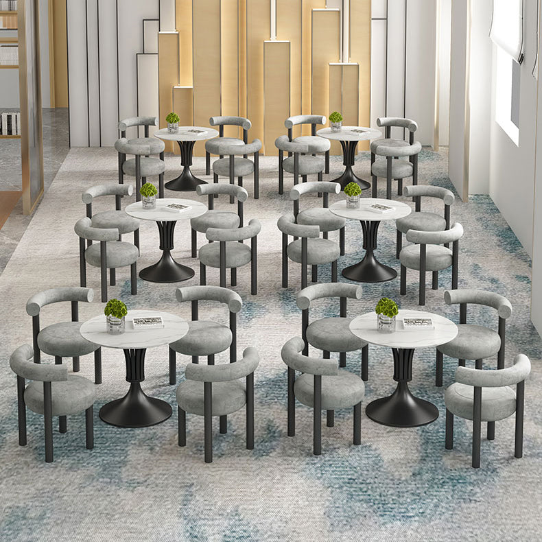 Round Luxury Style Dining Table Fixed Table with Sintered Stone