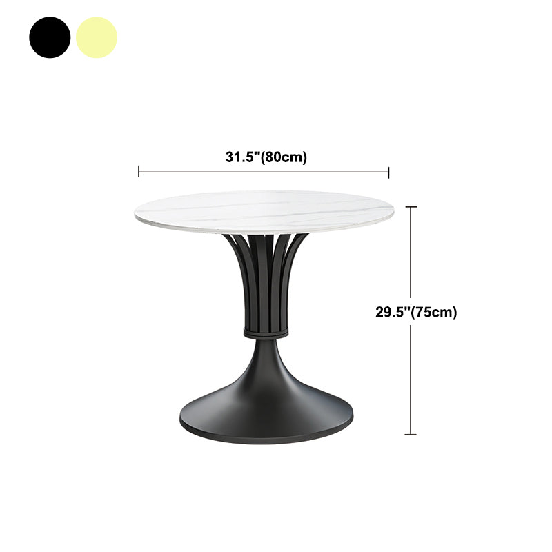 Round Luxury Style Dining Table Fixed Table with Sintered Stone