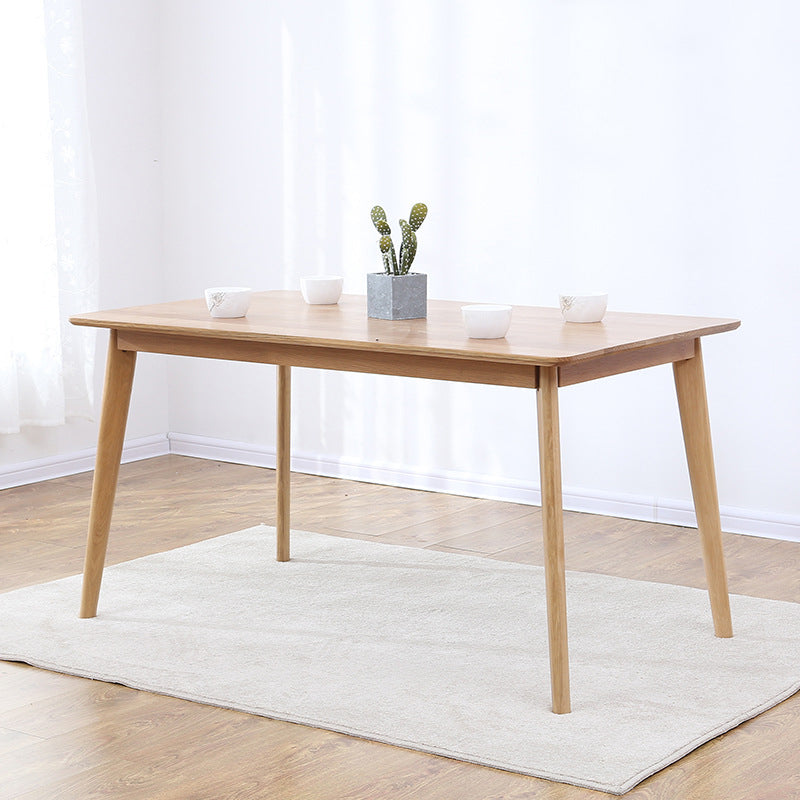 Modern Oak Wood Table for Restaurant Rectangle Dining Table with 4 Legs