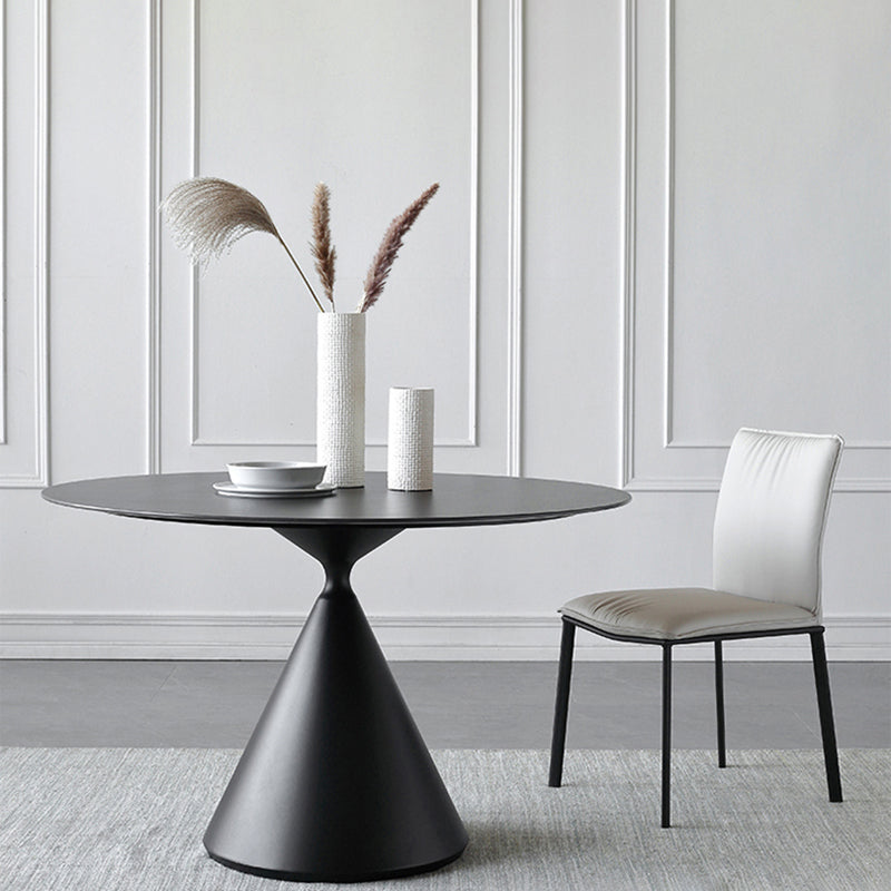 Metal Modern Round Dining Table Sintered Stone Table for Dining Room