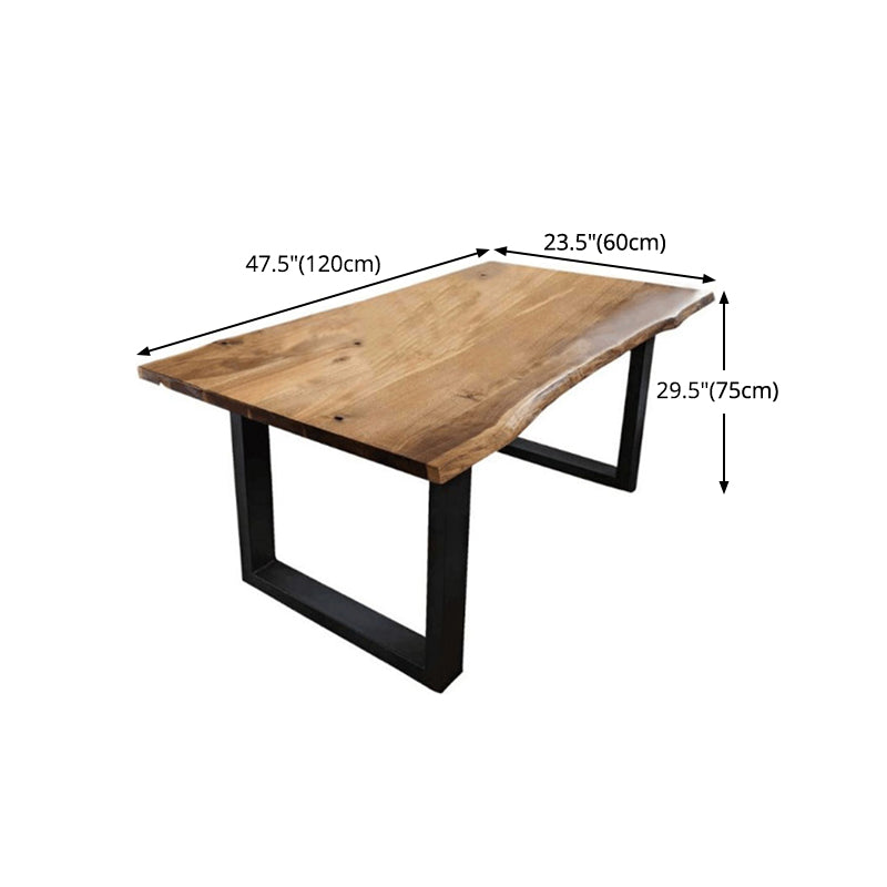 Industrial Pine Wood Table for Restaurant Dining Table with Double Pedestal