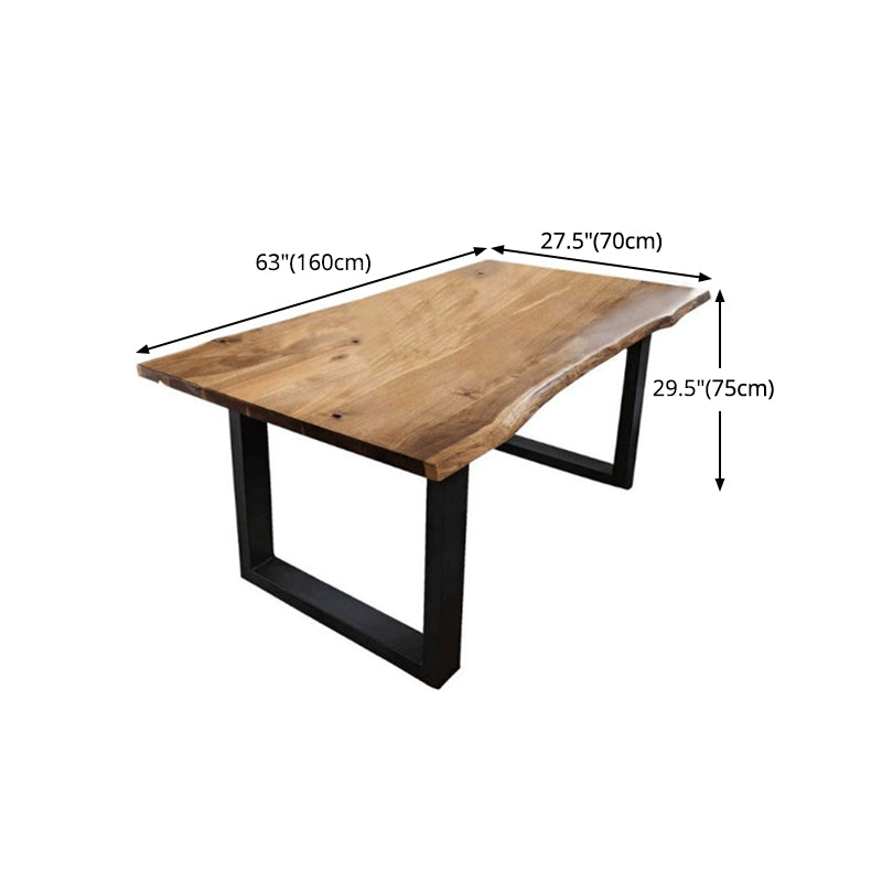 Industrial Pine Wood Table for Restaurant Dining Table with Double Pedestal